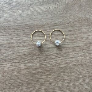Alexa and Tori 14K Gold and Crystal Hoop Earrings
